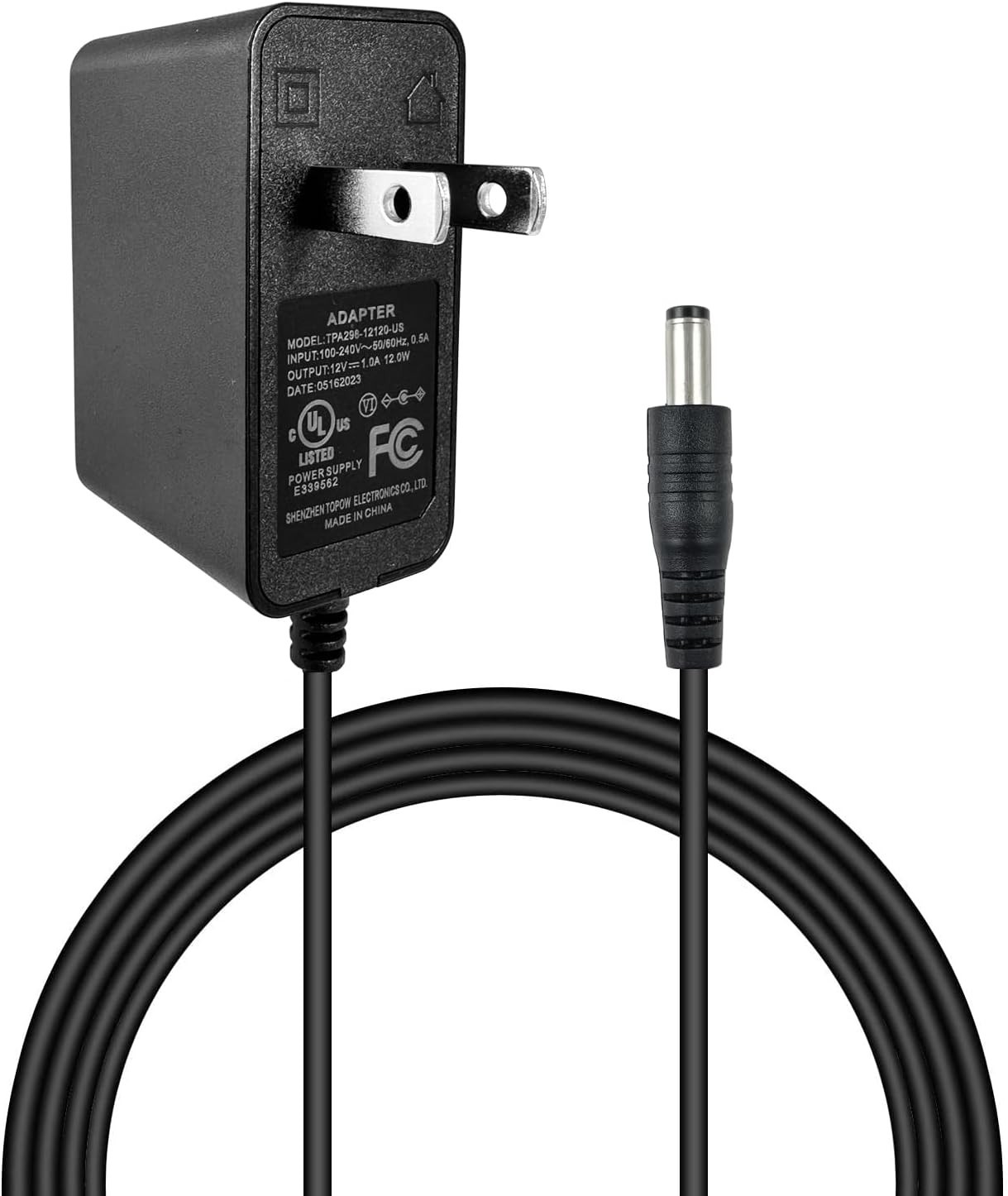 Security Camera AC/DC Power Adapter, 3ft, 12V 1A 100V-240V 2.1x5.5mm Power plug