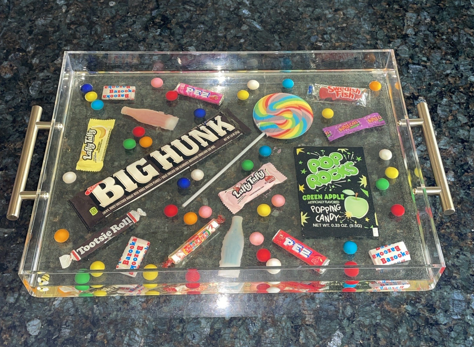 Rare Vintage Candy Serving Tray Resin & Acrylic Memorabilia Fun Gift Movies Rare Vintage Candy Serving Tray Resin & Acrylic Memorabilia Fun Gift Movies