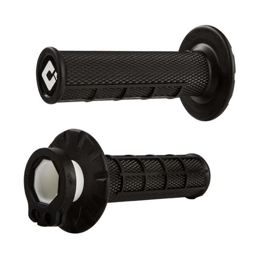 ODI Half Waffle V2 MX Lock-On Grips - 2 & 4-Stroke - Black H36HWB