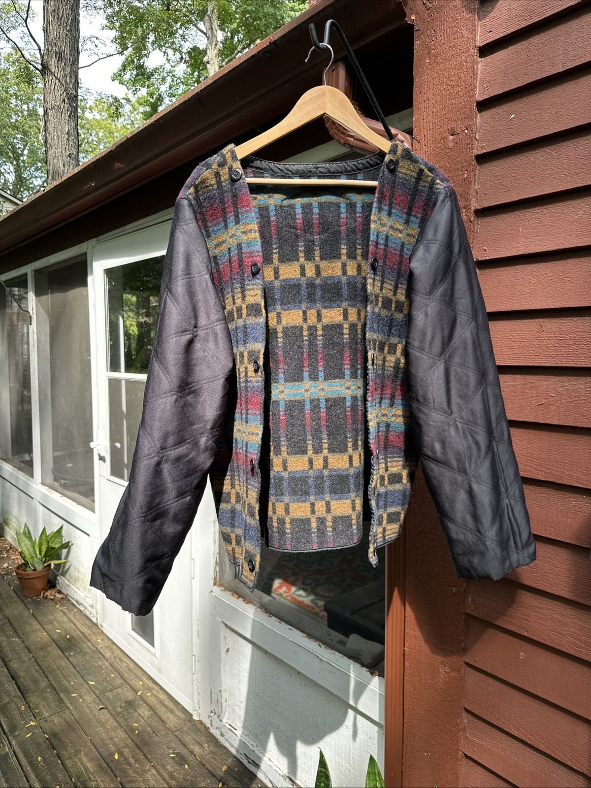 VTG Woolrich Jacket Liner ONLY Mens Large Wool Plaid Southwest Aztec Style USA