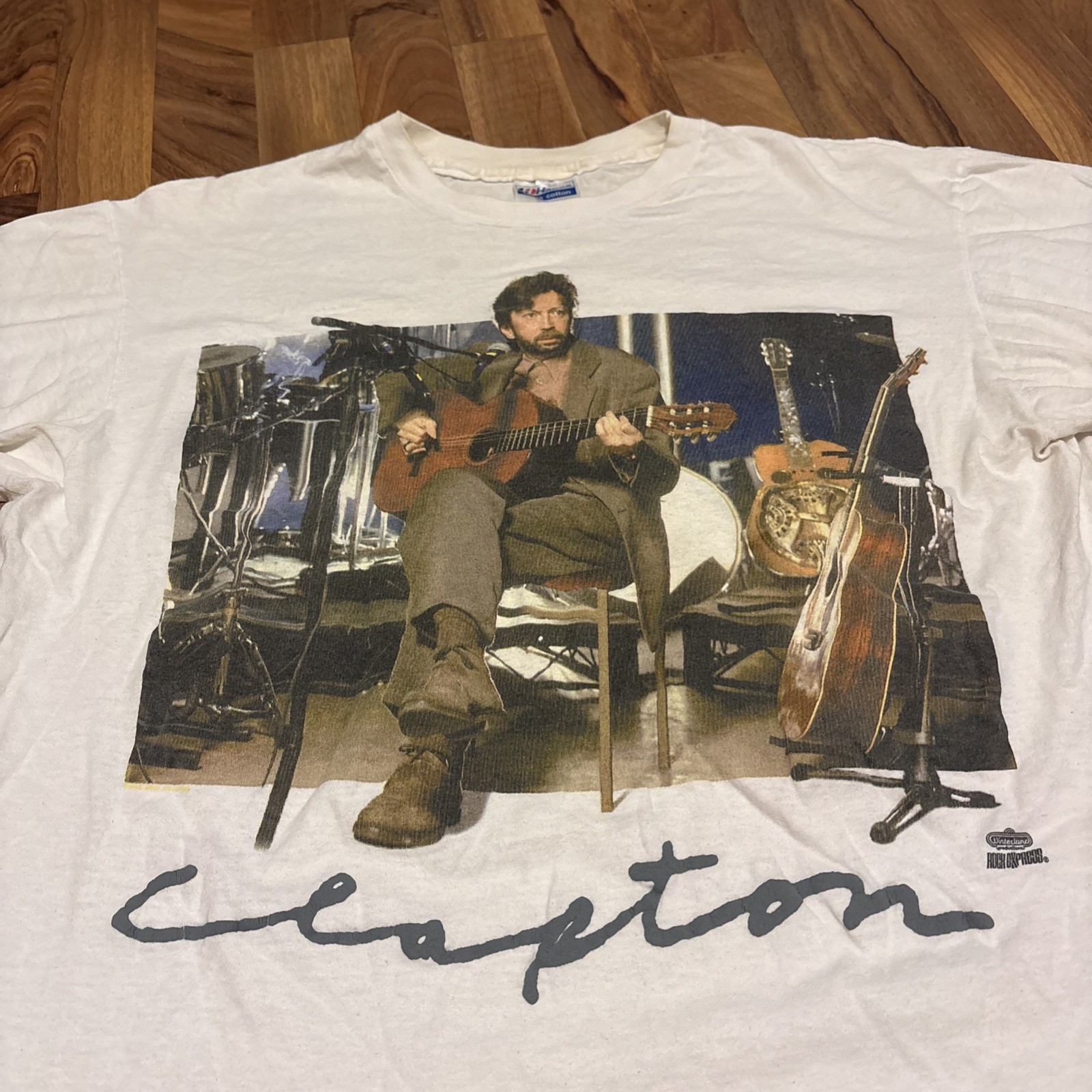Vintage 1992 Eric Clapton Unplugged Tour T Shirt XL Hanes Tag Single Stitch USA