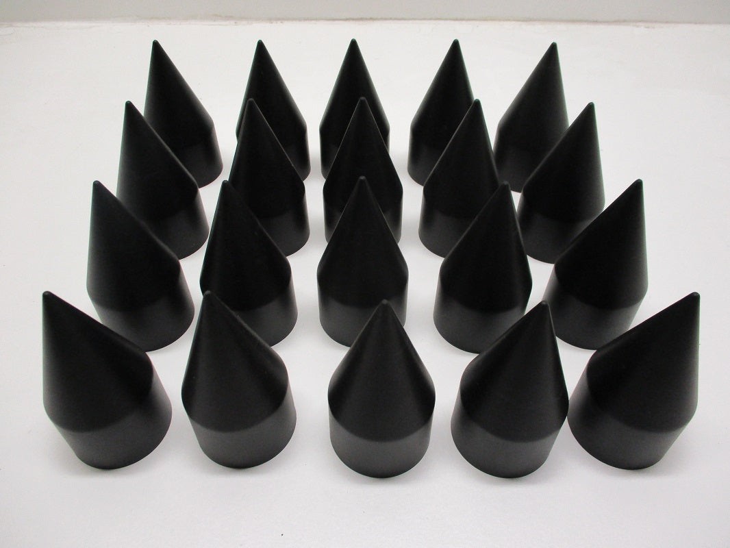 (20) Wheel Lugnut Black Plastic 33mm Thread On Spike Nut Covers Caps / 4 1/8\
