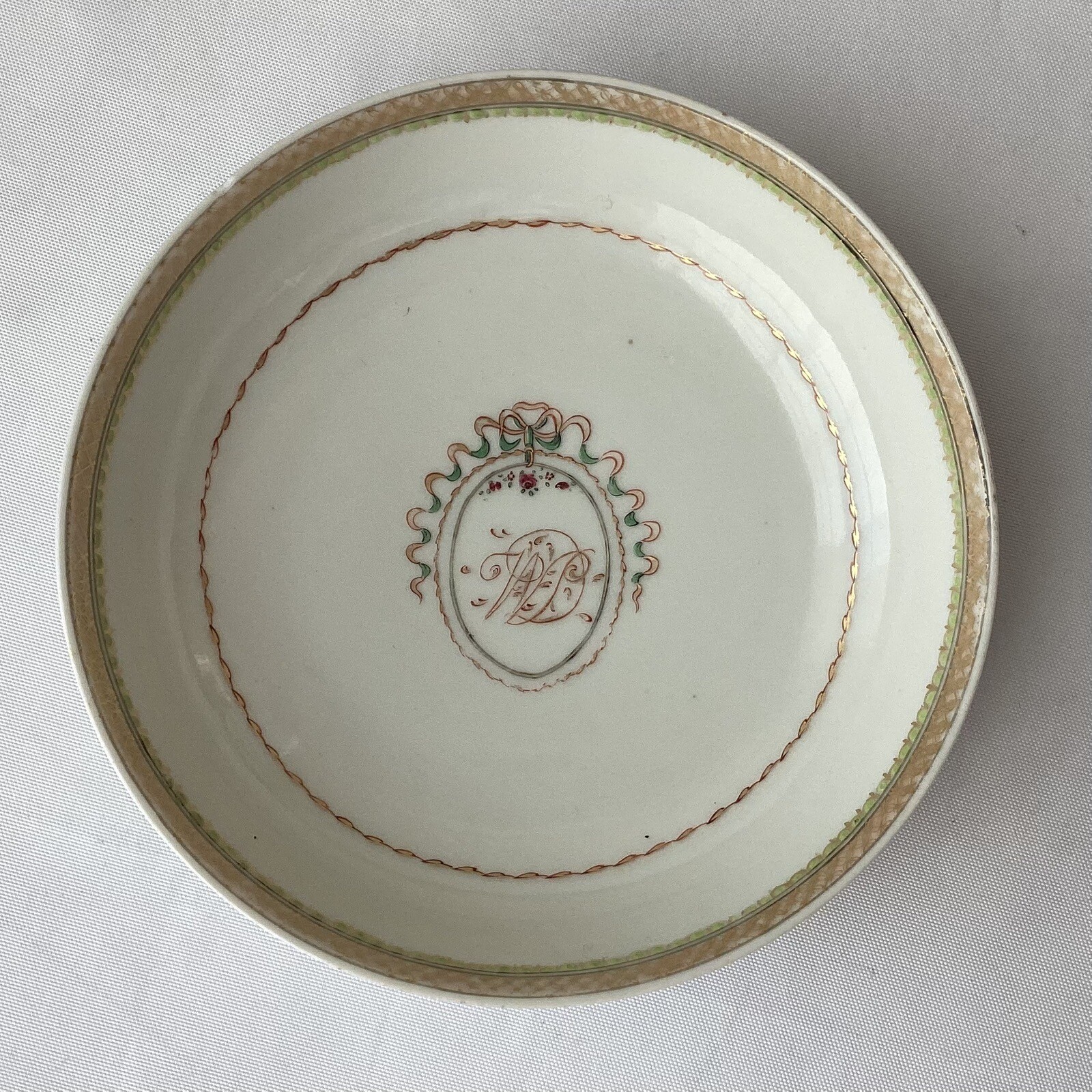 18th C. Chinese Export Porcelain Bowl, Founding Father William Duer (New York)
