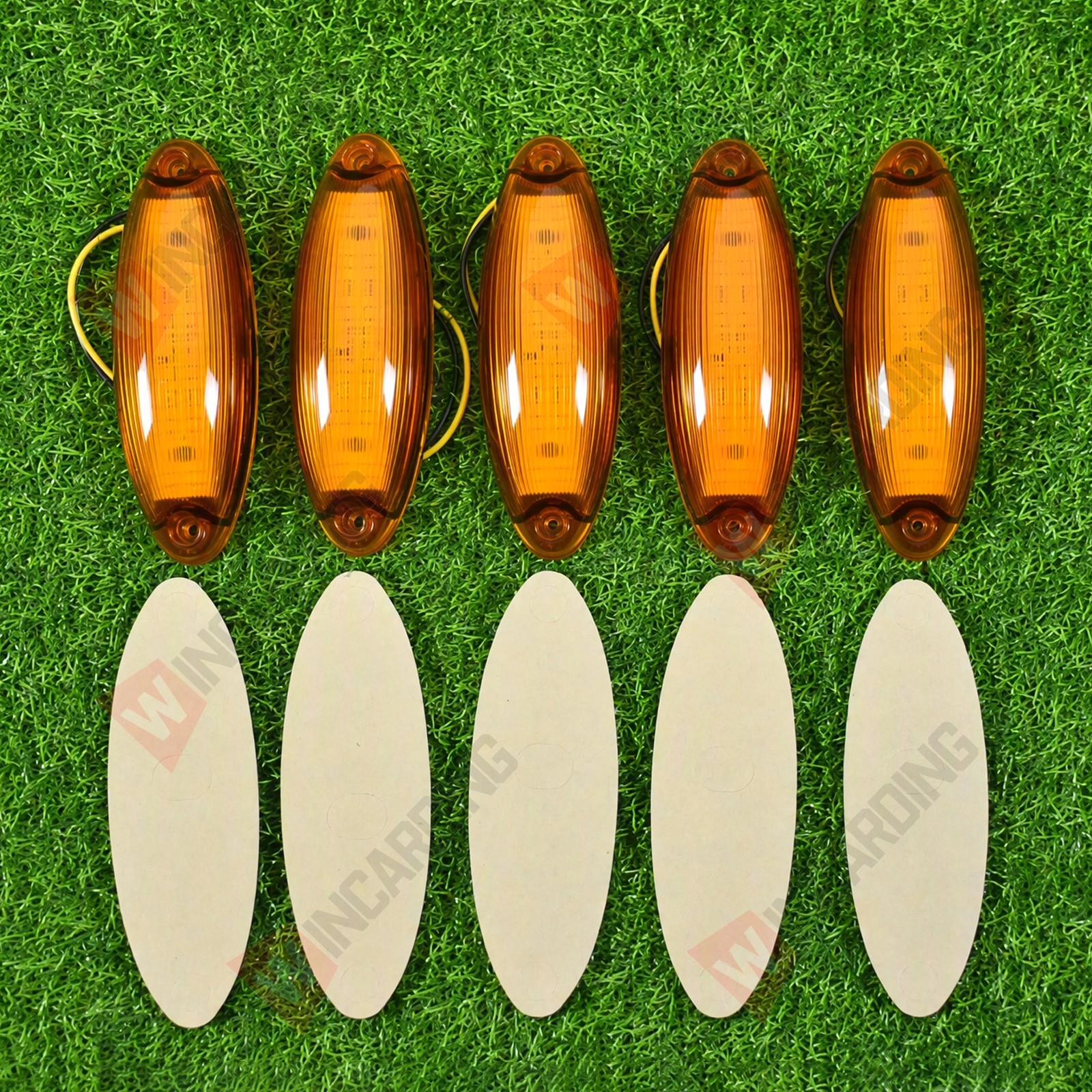 5PCS Amber LED Raised Roof Clearance Marker Lights For Freightliner Cascadia