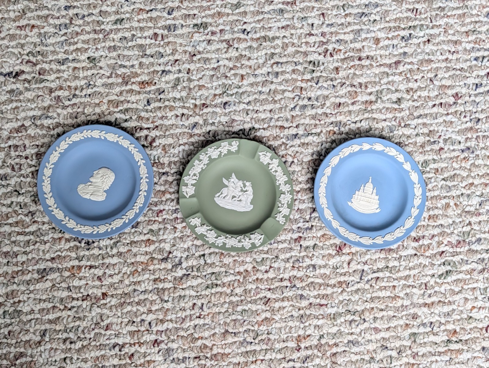 Lot Of 3 Wedgwood Vintage Blue and Green Jasperware 4.5 Lot Of 3 Wedgwood Vintage Blue and Green Jasperware 4.5