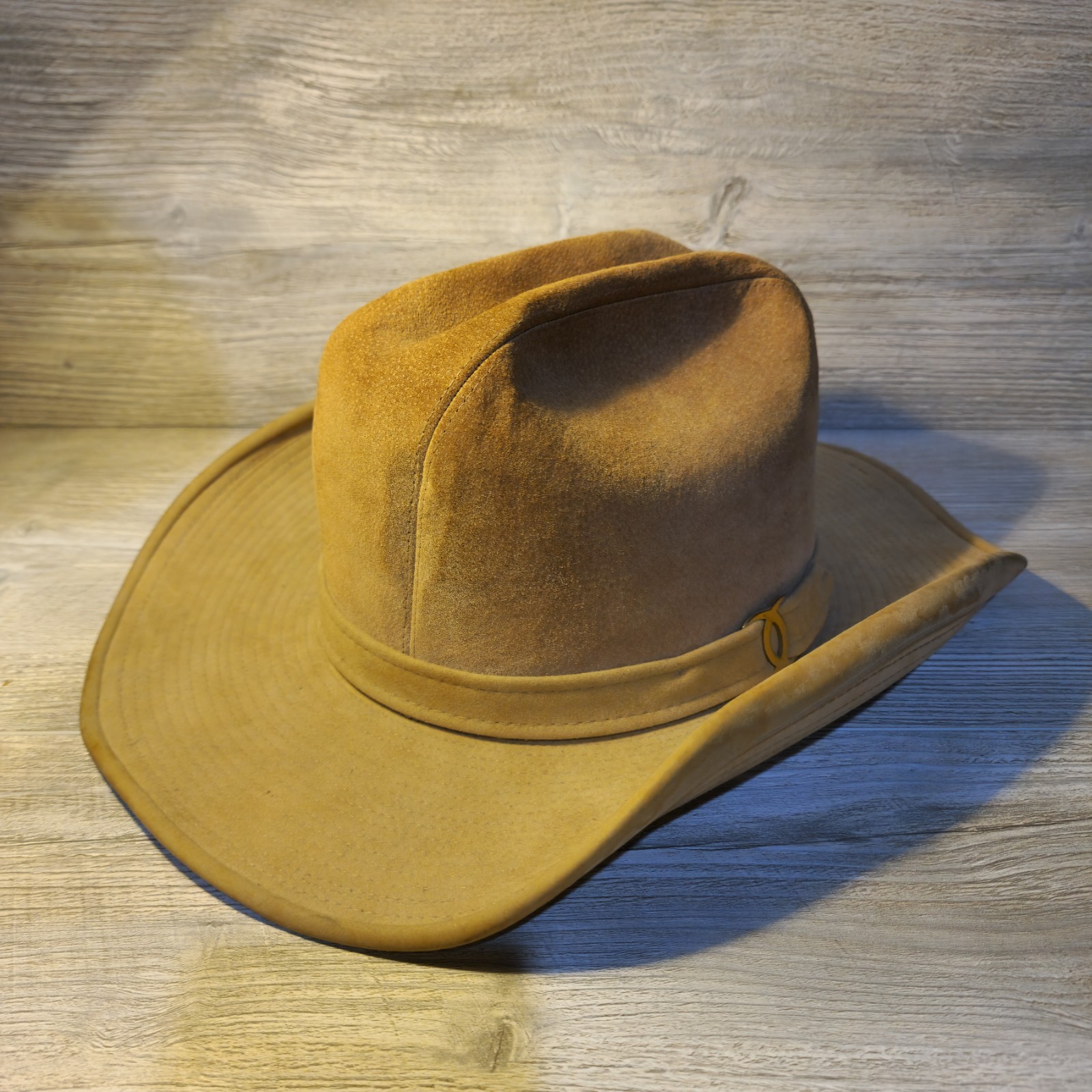Vintage Resistol Roundup Collection Brown Suede Leather Western Cowboy Hat 7 1/4