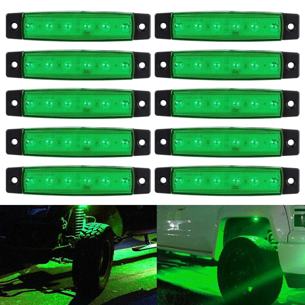10x LED Green Lights Rock 10 Pods Lights Off Road Truck Car ATV Under Body EAW