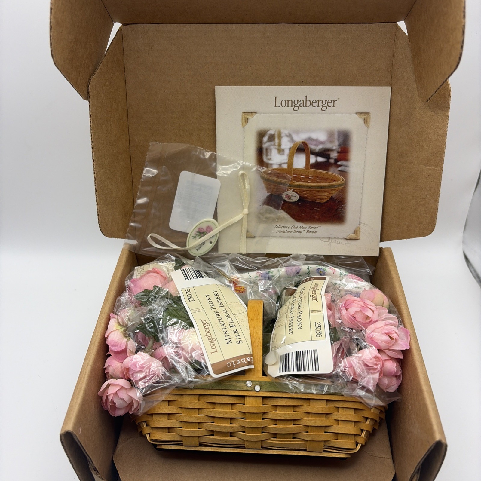 Longaberger Collectors Club May Series Mini Peony Basket Complete Set Longaberger Collectors Club May Series Mini Peony Basket Complete Set