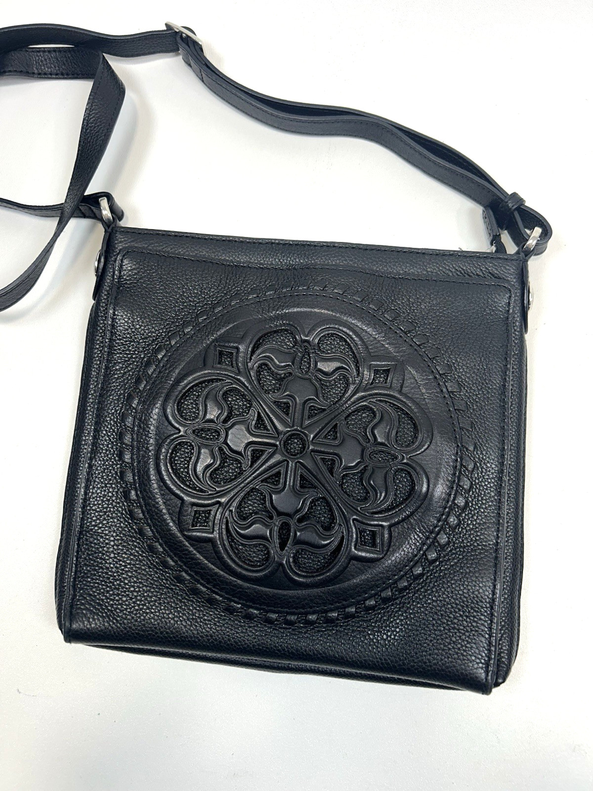 BRIGHTON Ferrara Collection Crossbody Organizer Black Leather $475