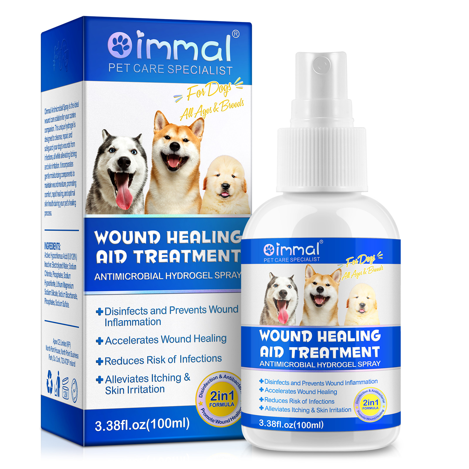 Dog Wound Care Hydrogel Spray | Healing Aid and Wound Protectant, Sprayable Gel Dog Wound Care Hydrogel Spray | Healing Aid and Wound Protectant, Sprayable Gel