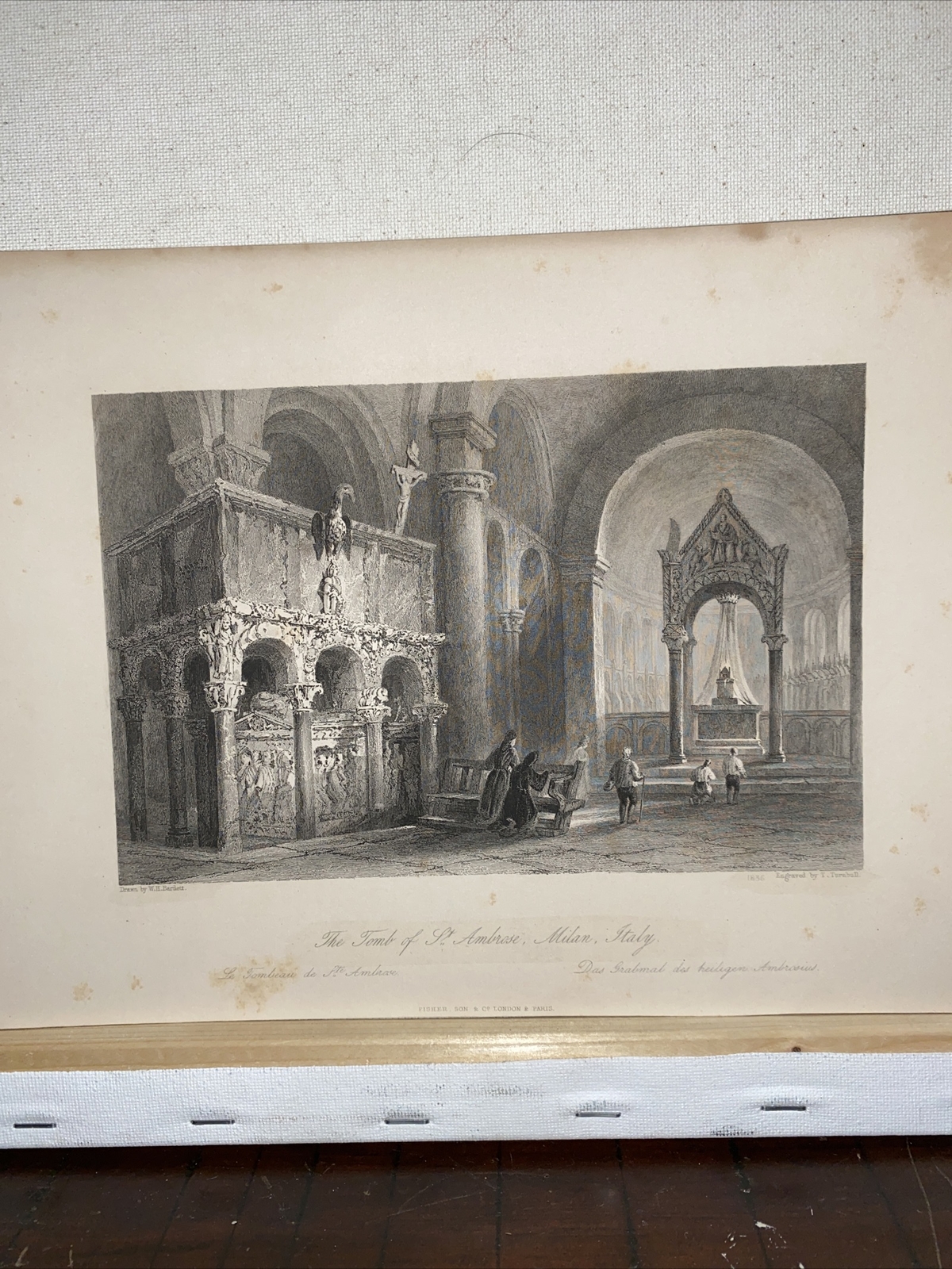 ITALY MILAN TOMB OF ST. AMBROSE - 1836 ANTIQUE PRINT ENGRAVING ITALY MILAN TOMB OF ST. AMBROSE - 1836 ANTIQUE PRINT ENGRAVING