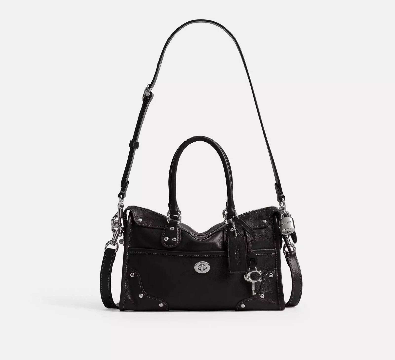 Coach Rider Satchel 24 Leather Crossbody Shoulder Handbag Purse Black W/ Box New