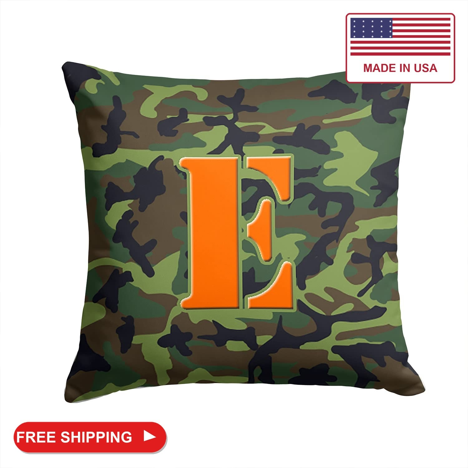 Caroline\'s Treasures CJ1030-EPW1414 Letter E Monogram - Camo Green Fabric Decora