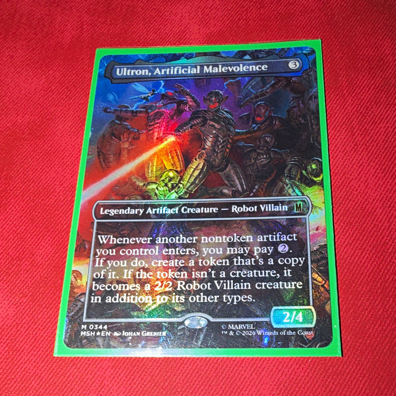 Magic Ultron, Artificial Malevolence Borderless Foil EN #0344 Magic Ultron, Artificial Malevolence Borderless Foil EN #0344