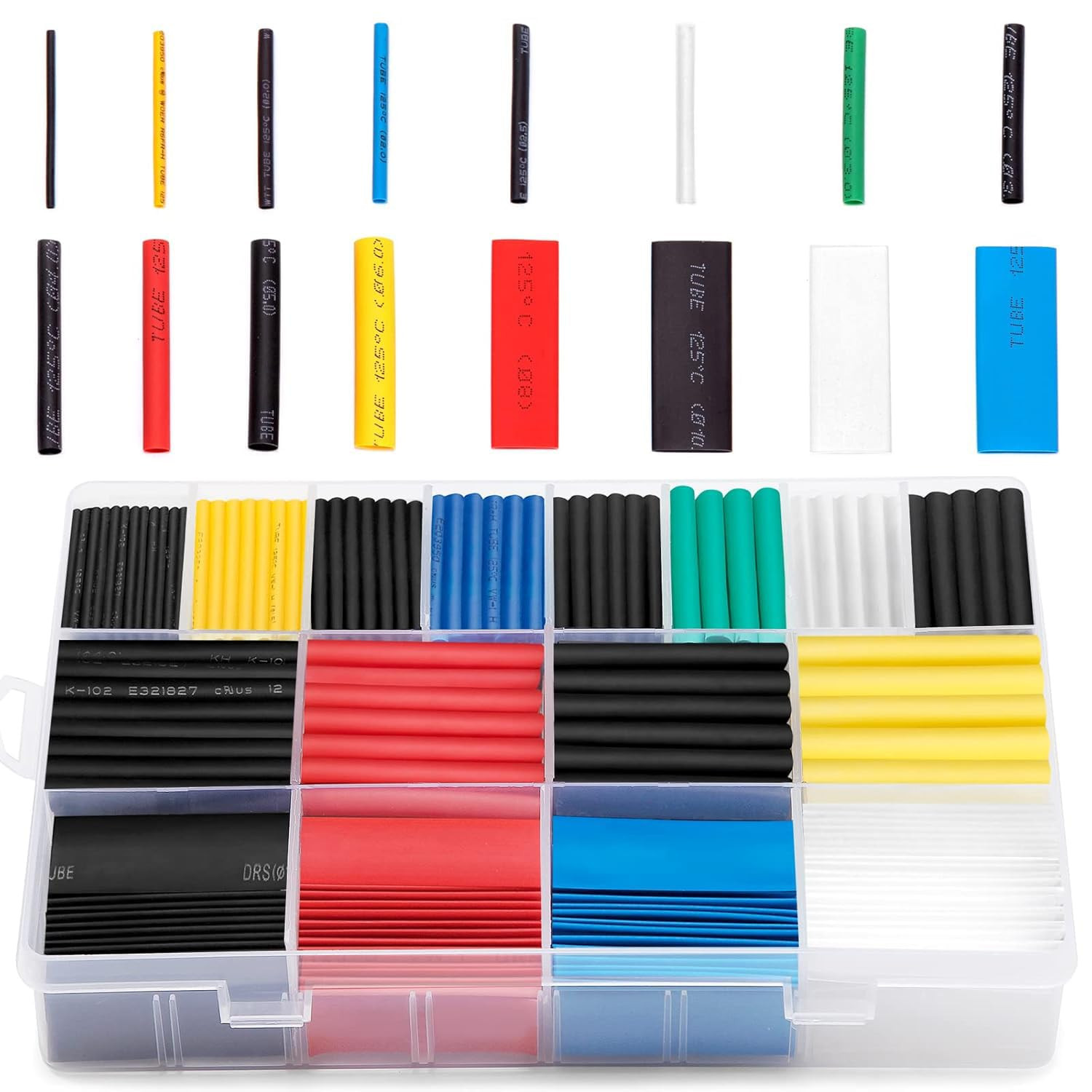 1328 Pcs HEAT SHRINK Tubing Sleeve 2:1 Shrinkable Tube Wire Cable Assortment Kit