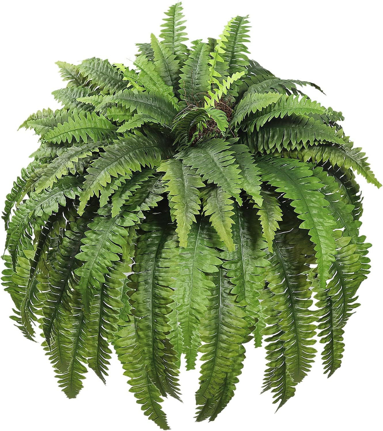 Artificial Ferns for Outdoors 96 Fronds Large Fake Boston Fern UV Resistant Faux
