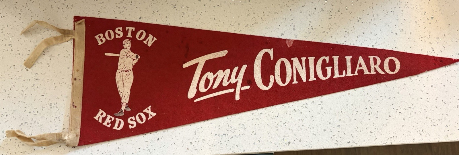 1965 Tony Conigliaro Felt Pennant Boston Red Sox 9 X 25 vg