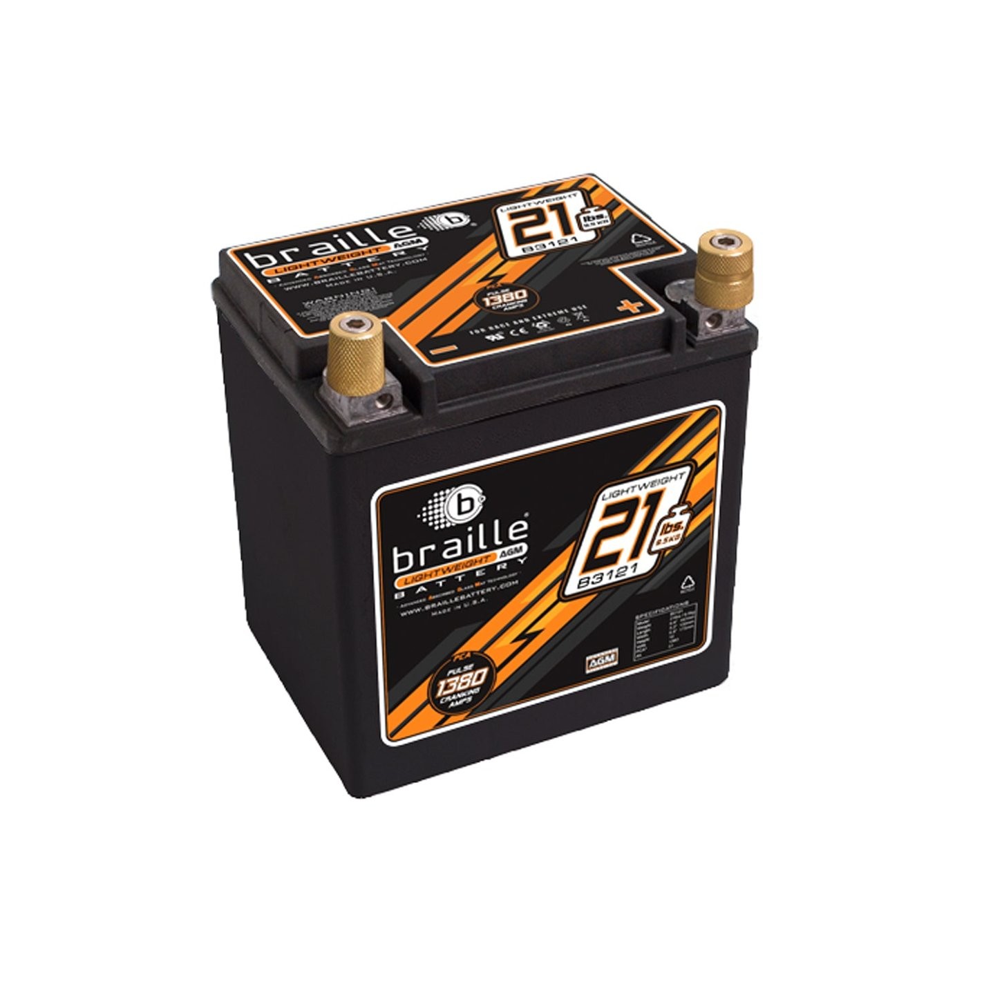 Braille B3121 No-Weight Battery, 550 CCA