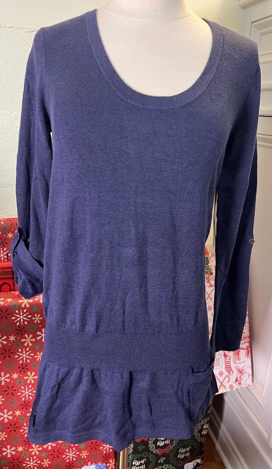 NWT Lole Imagine Tunic Size S North Sea Heather Blue UPF 50+ Adjustable Sleeves