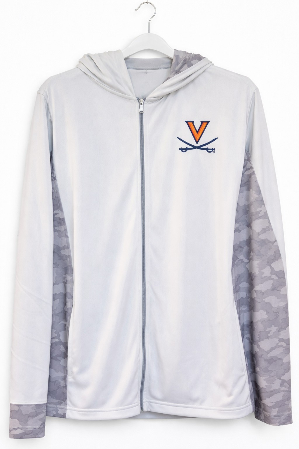 NWT Vansport Women\'s University of Virginia Zip Up Hoodie Gray Camo 2X New D25 NWT Vansport Women\'s University of Virginia Zip Up Hoodie Gray Camo 2X New D25