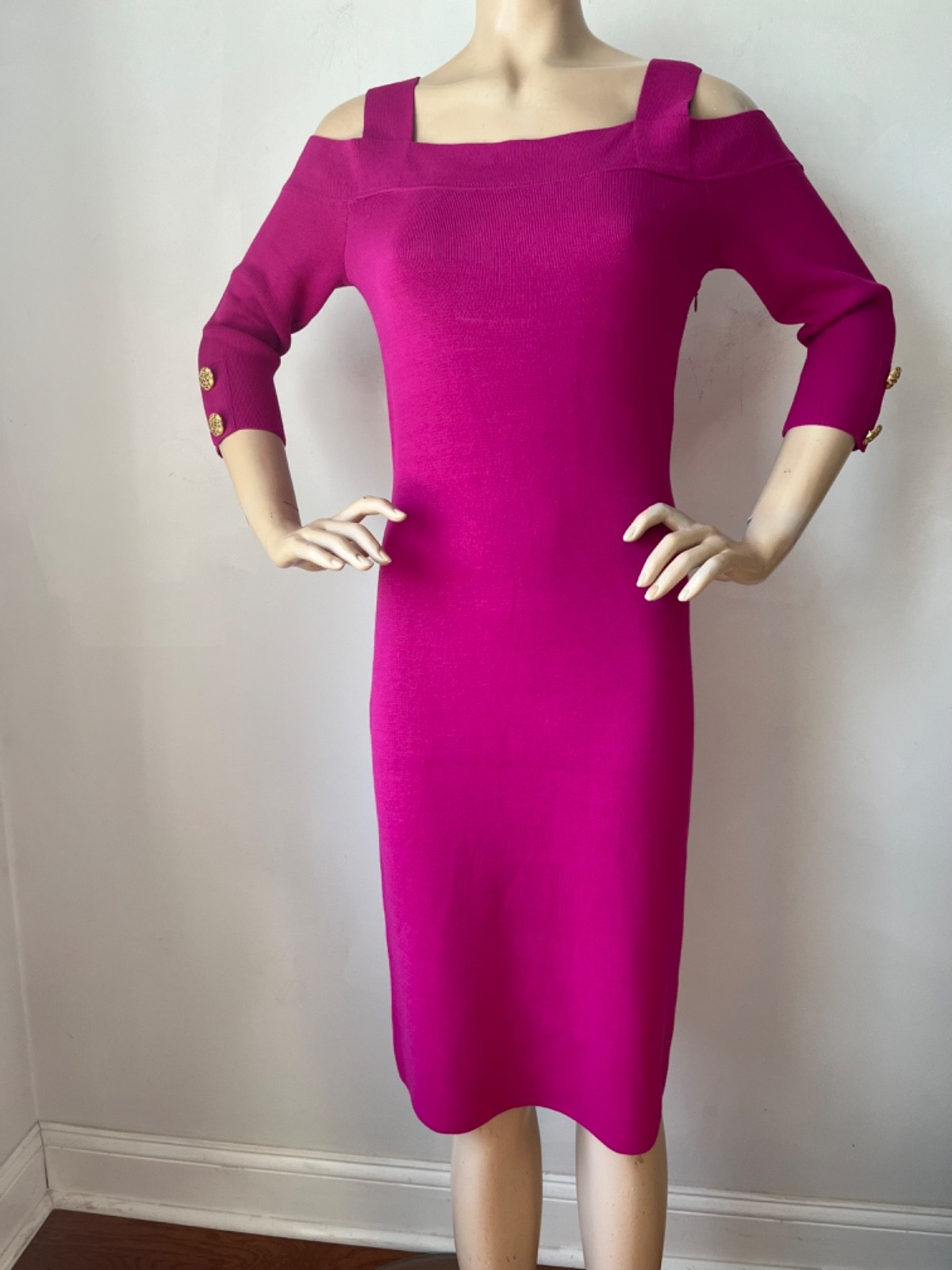 NWT St. John Collection Dress Pink Rosewood Knit Women\'s Size XL fits 14/6