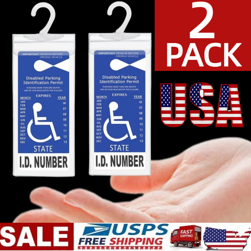 2x Handicap Parking Permit Placard Protector Cover Hanger Car Holder Hang Sleeve 2x Handicap Parking Permit Placard Protector Cover Hanger Car Holder Hang Sleeve