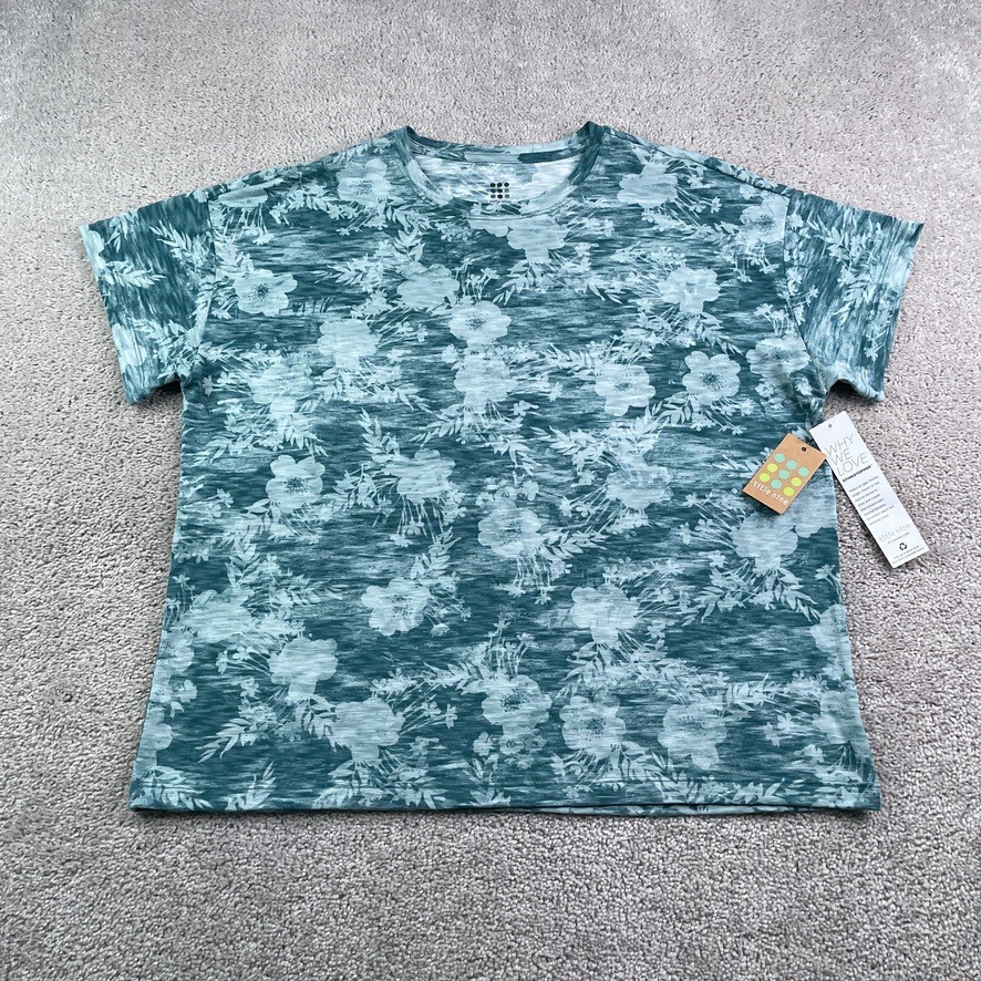 NEW Title Nine Shirt Womens Large Green Ravine Top Hana Activewear Gym NWT