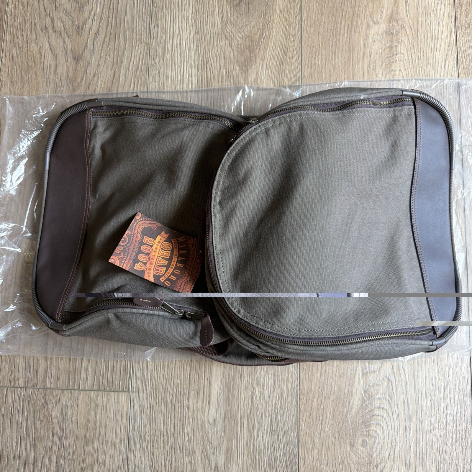 NEW Vtg Marlboro Duffel Bag Marlboro 2004 Brown Canvas Gym Bag Travel 24x12x13\
