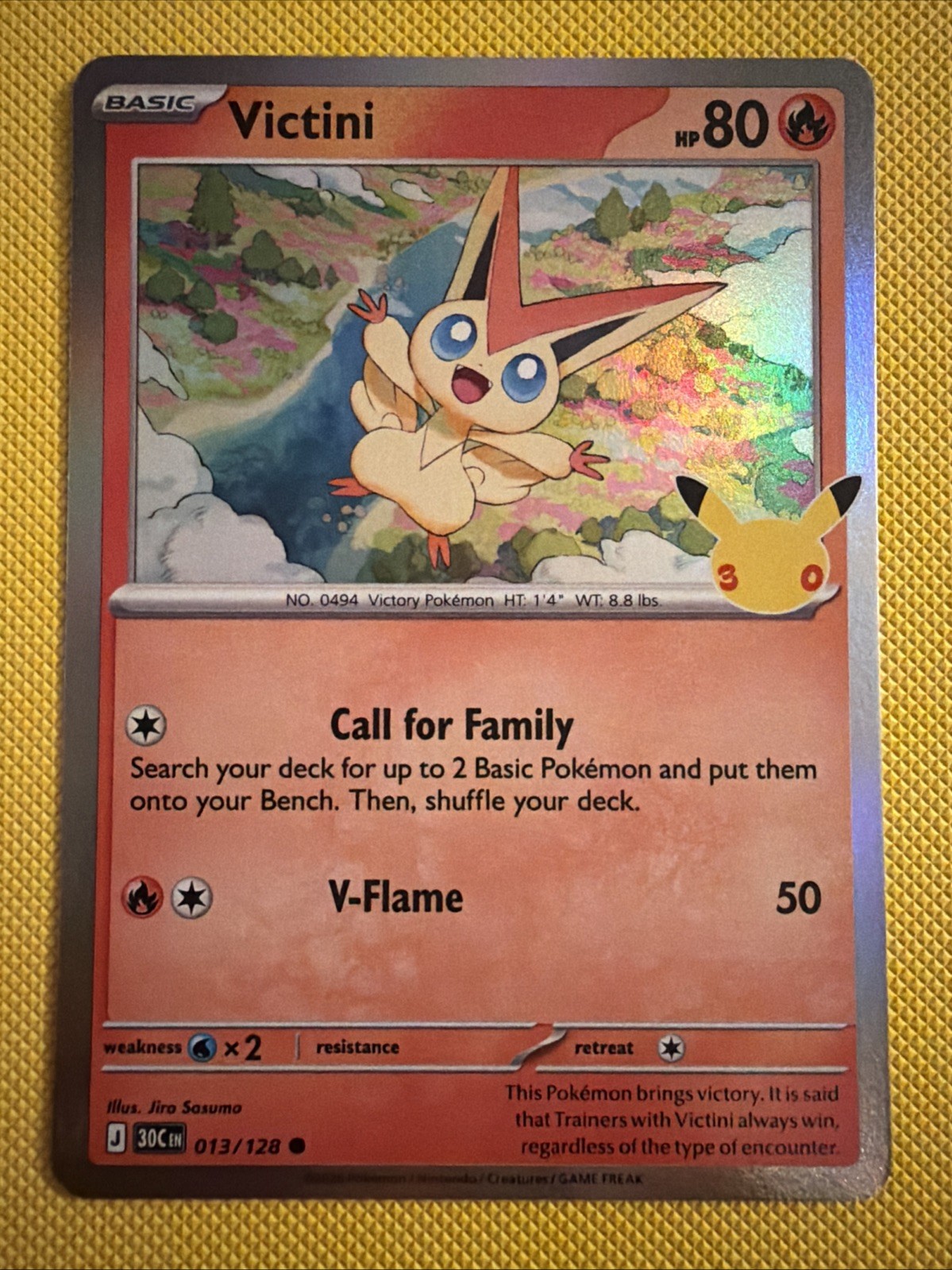 Victini 013/128 Common ME: 30th Celebration Pokemon Holo Near Mint