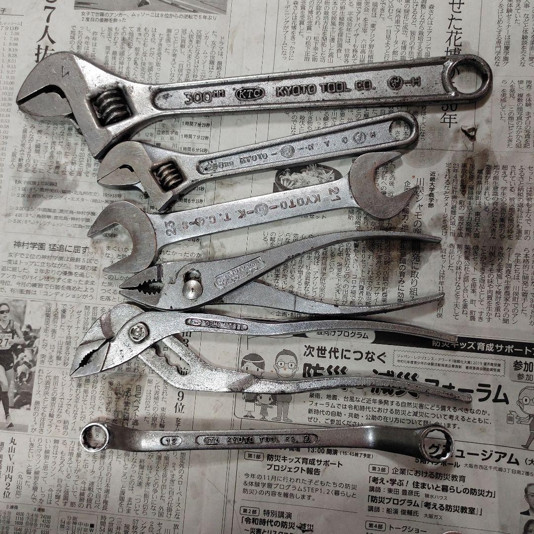 [Rare/old logo included] KTC tool set monkey/pliers/SPanner/glasses