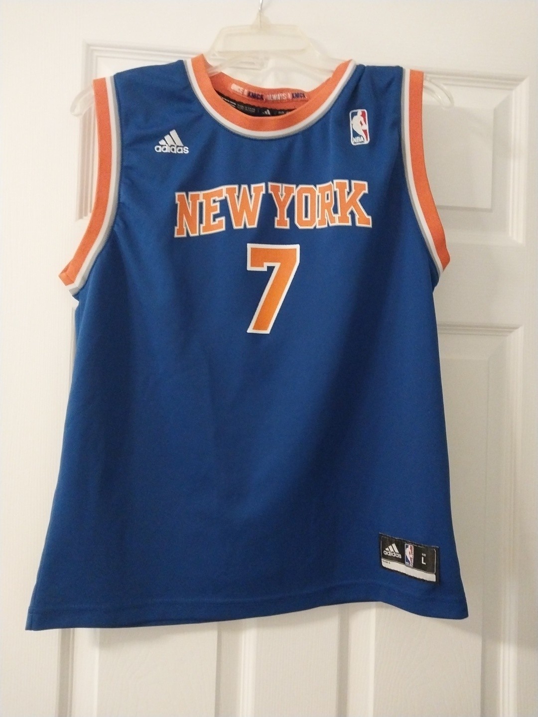 adidas New York Knicks Carmelo Anthony #7 NBA Jersey youth Size L Blue adidas New York Knicks Carmelo Anthony #7 NBA Jersey youth Size L Blue