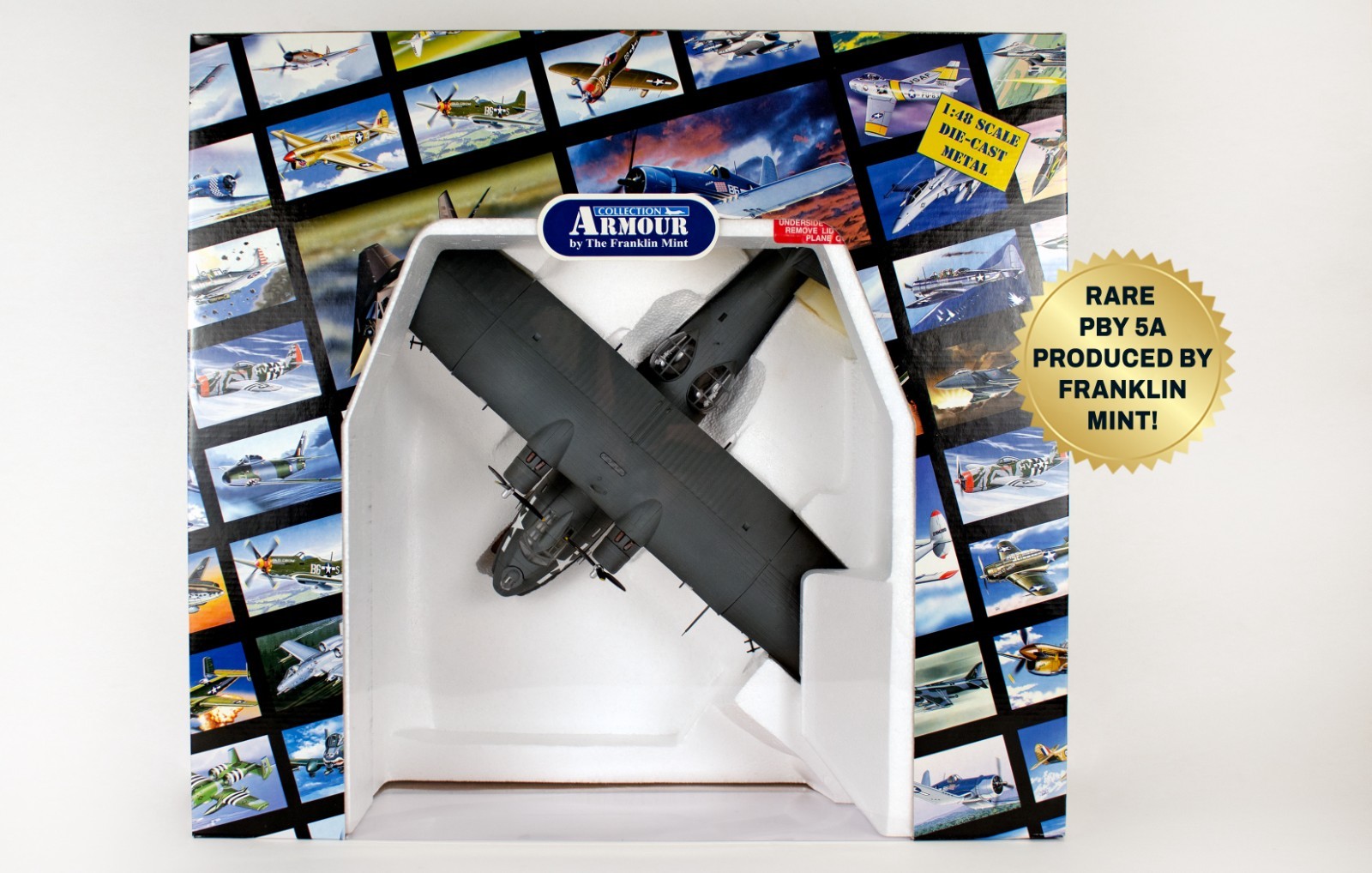 ULTRA RARE Franklin Mint 1/48 PBY-5A Black Cat B11F040 NEW with COA and Book