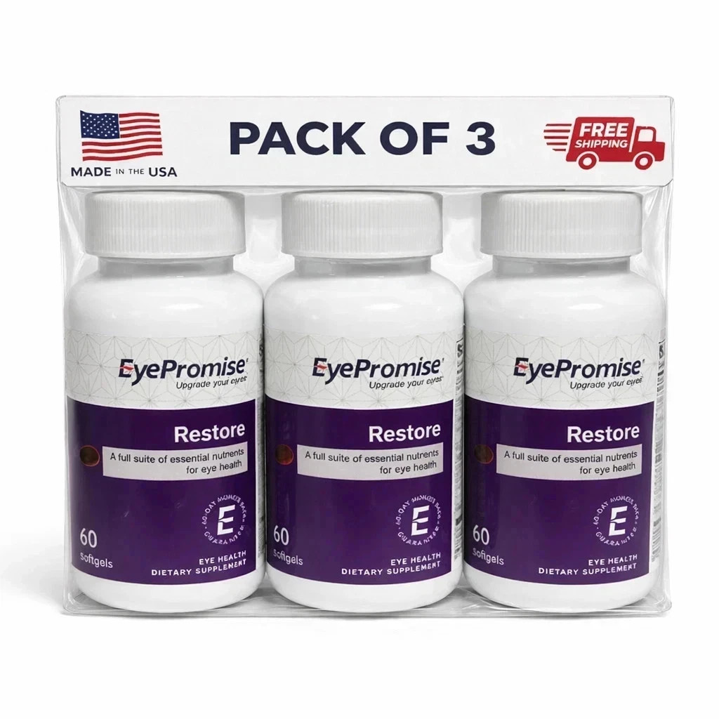 Pack of 3 EyePromise Restore Macular Health Supplement 180 Softgels NEW Pack of 3 EyePromise Restore Macular Health Supplement 180 Softgels NEW