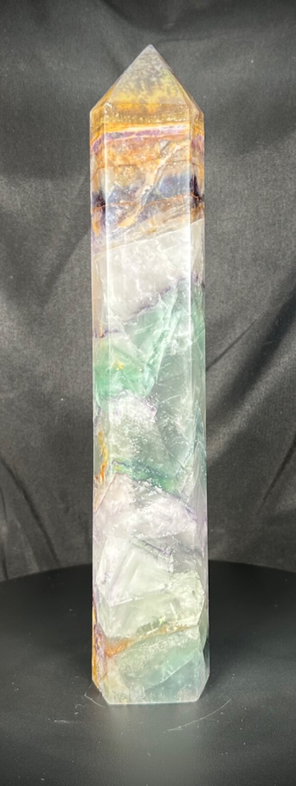 Gorgeous Tall Rainbow Fluorite Tower 10.75 Gorgeous Tall Rainbow Fluorite Tower 10.75