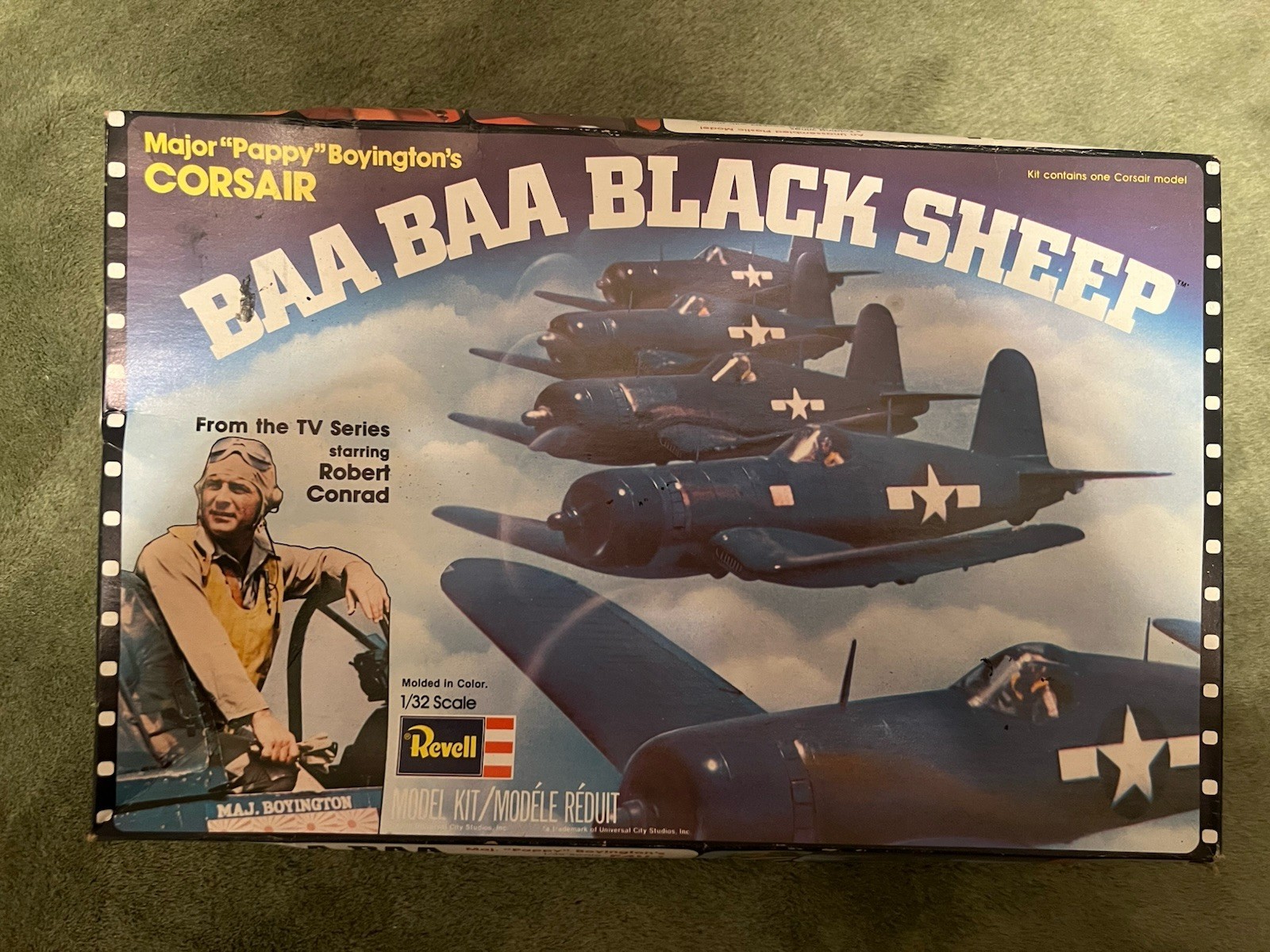 Vtg Revell Baa Baa Black Sheep Major Pappy CORSAIR 1:32 Model H-580 1976 READ Vtg Revell Baa Baa Black Sheep Major Pappy CORSAIR 1:32 Model H-580 1976 READ