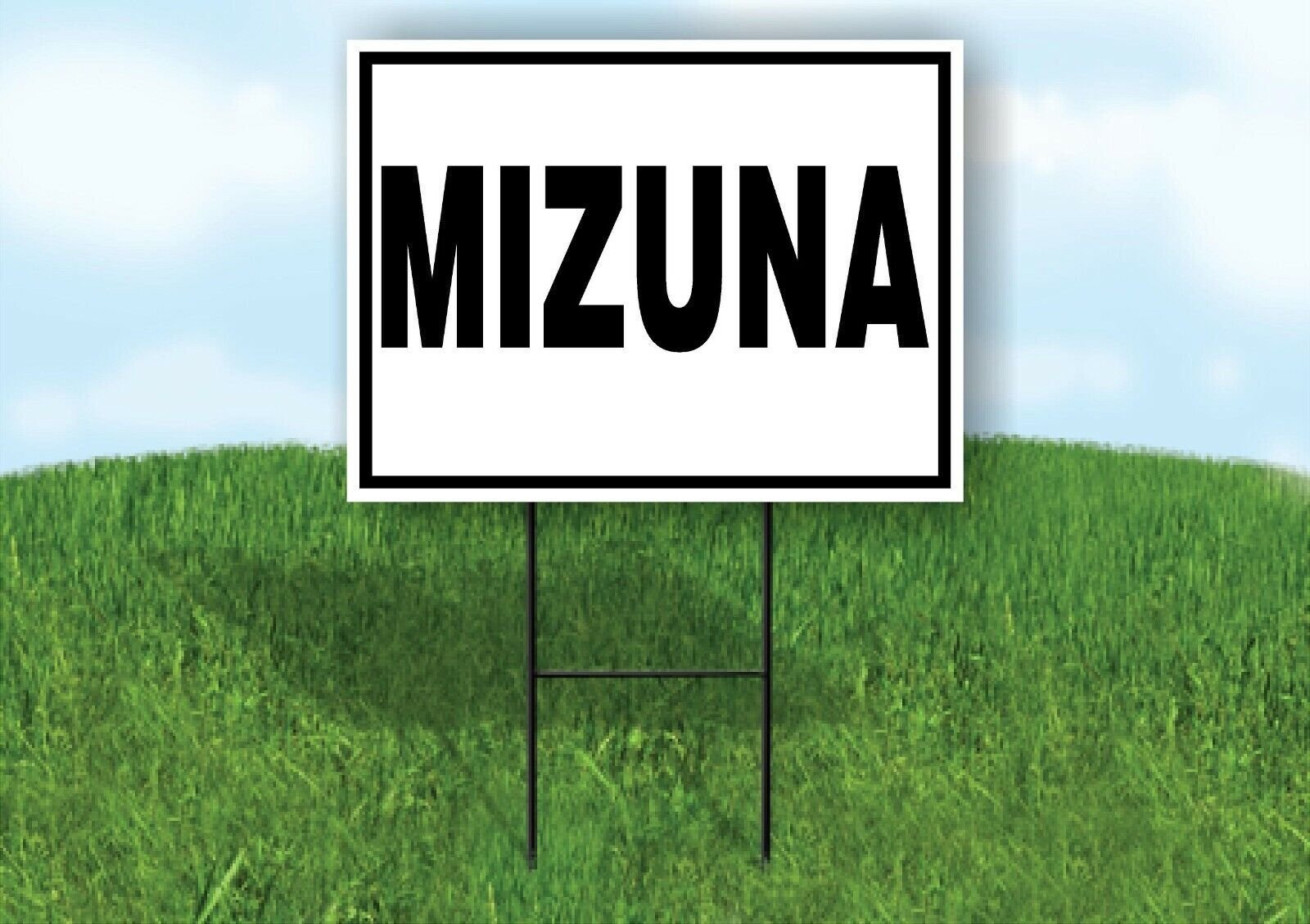 MIZUNA BLACK BORDER Yard Sign with Stand LAWN SIGN