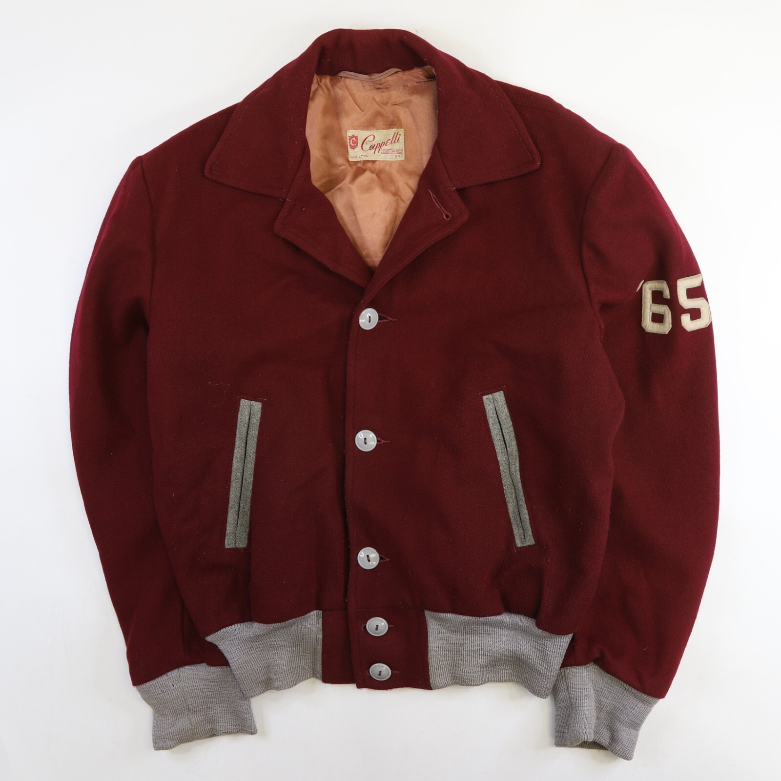 Vintage McMaster University Cappelli Wool Varsity Jacket Size Medium 1965 60s