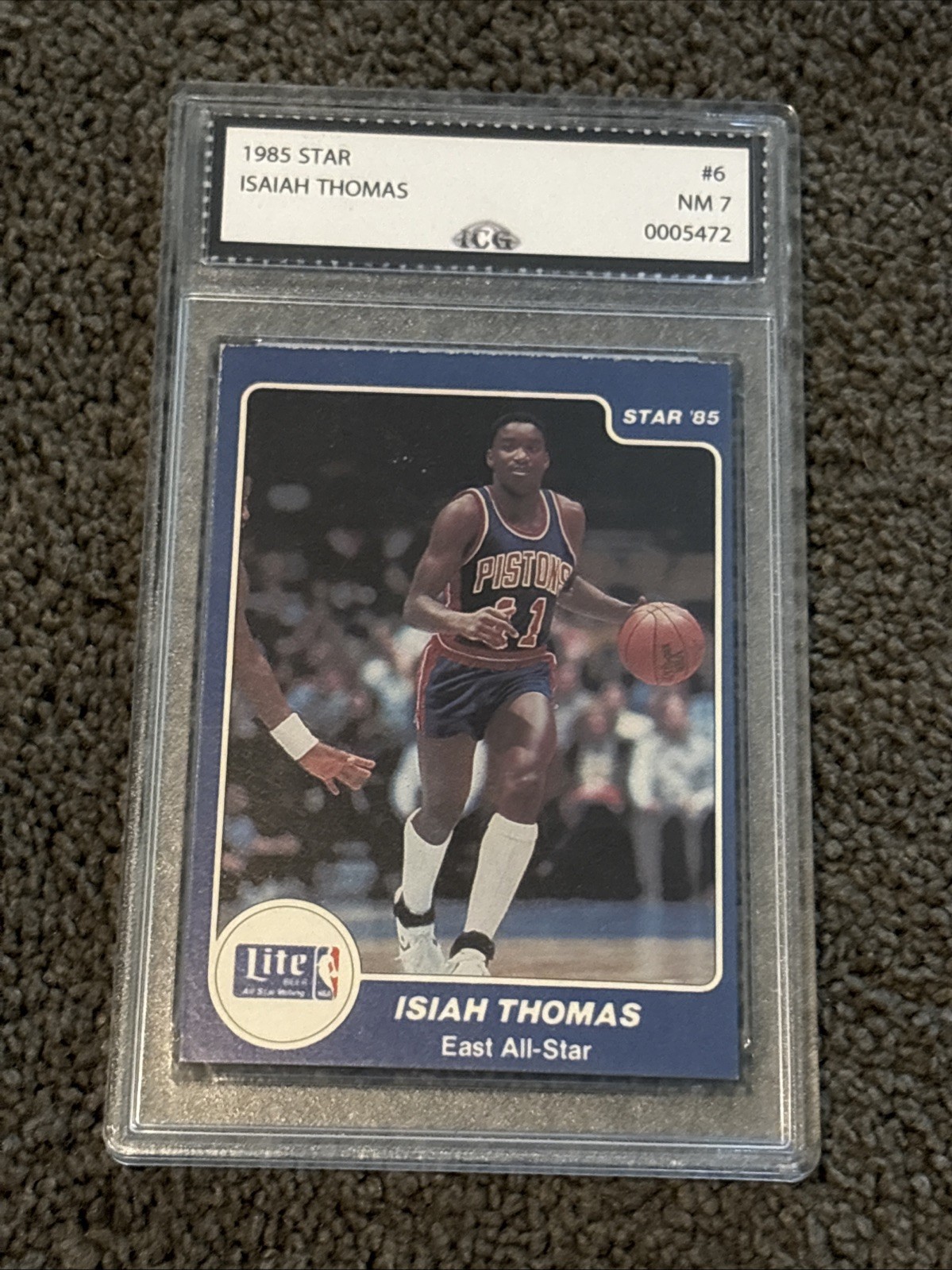 1985 Star Isiah Thomas #6 Graded ICG 7