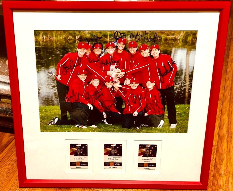 2007 USA Solheim Cup Team signed 11x14 photo framed Creamer Gulbis Kerr JSA LPGA