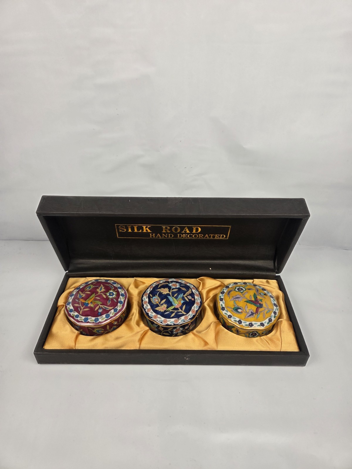 Rare Vintage Box Set 1983 Takahashi Silk Road 3 Hand Decorated Trinket Boxes Rare Vintage Box Set 1983 Takahashi Silk Road 3 Hand Decorated Trinket Boxes