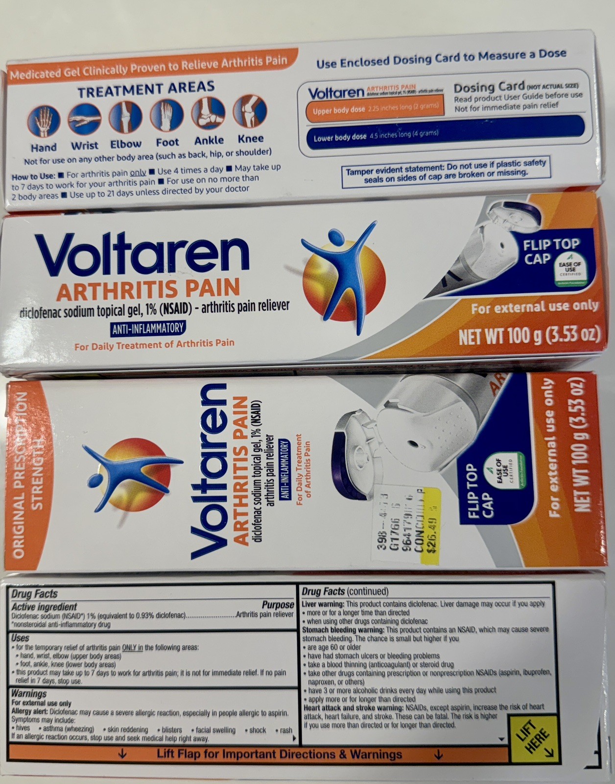 Voltaren Arthritis Pain Relief Gel Inflammation 3.53oz  Exp. 11/2028 Pack of (4)