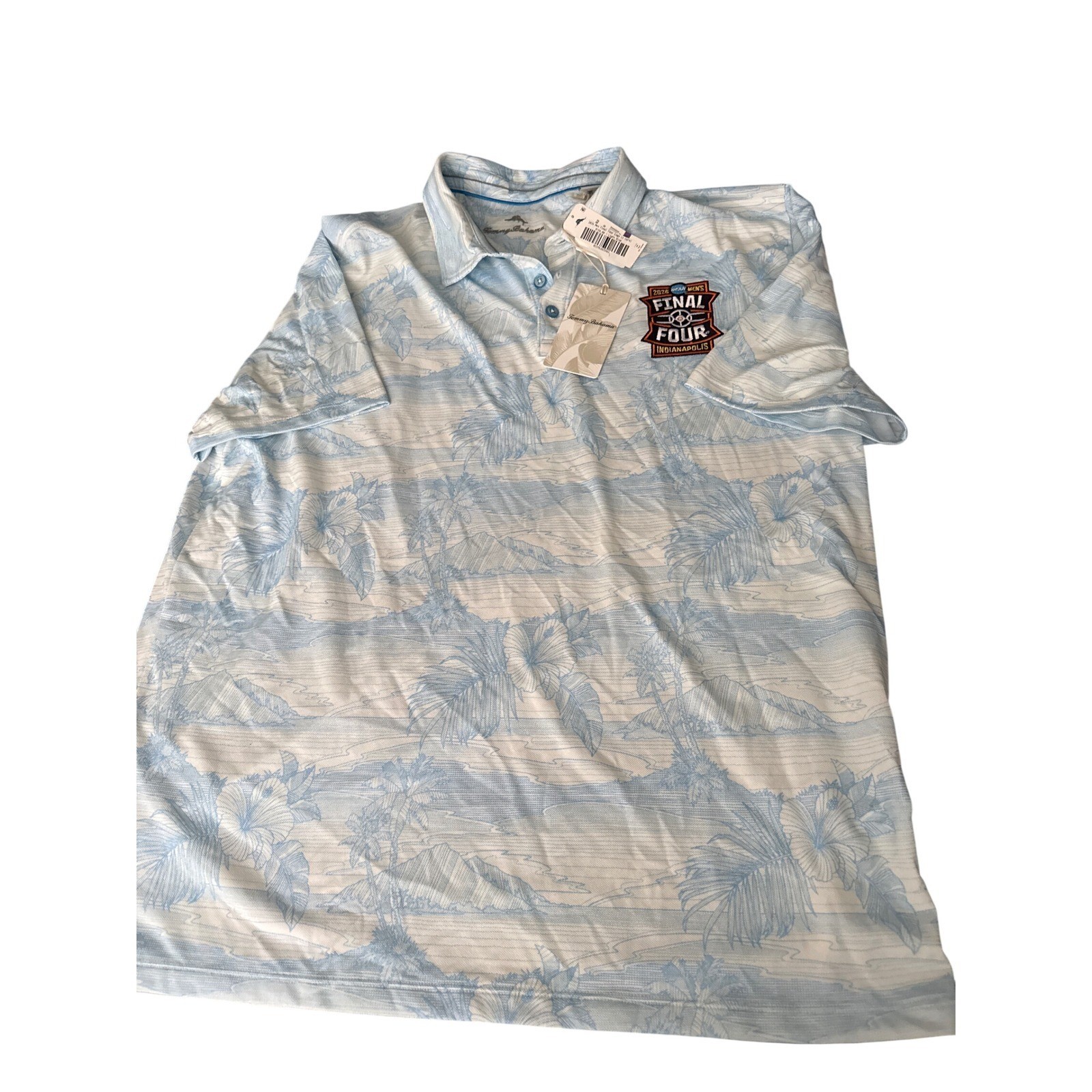 Tommy Bahama 2026 NCAA Final Four Indianapolis Polo Shirt Blue White XXL NWT