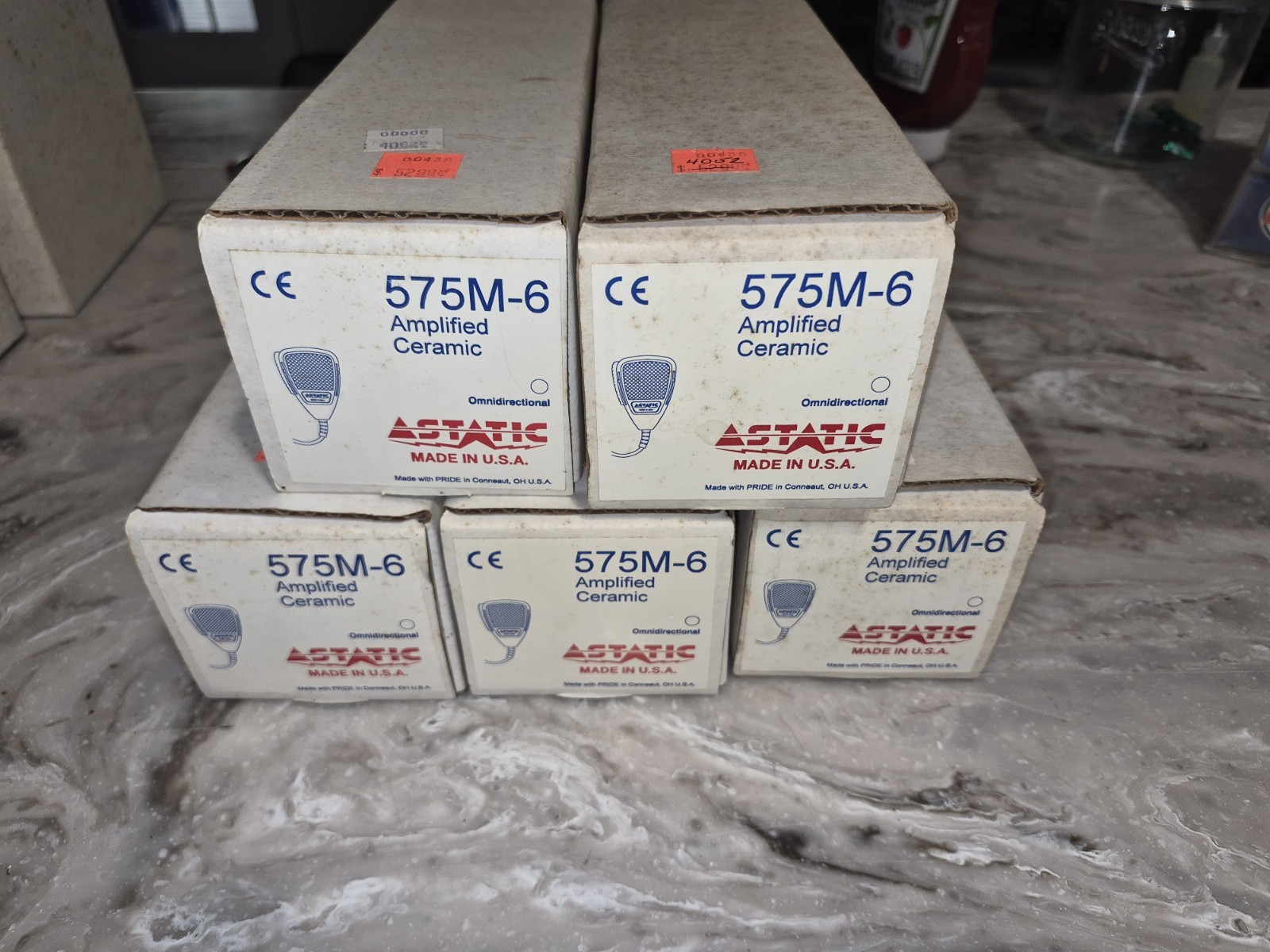 Astatic 575-M6 575M-6 Hand Power Microphone - NEW OLD STOCk - RARE - NIB - 4 Pin