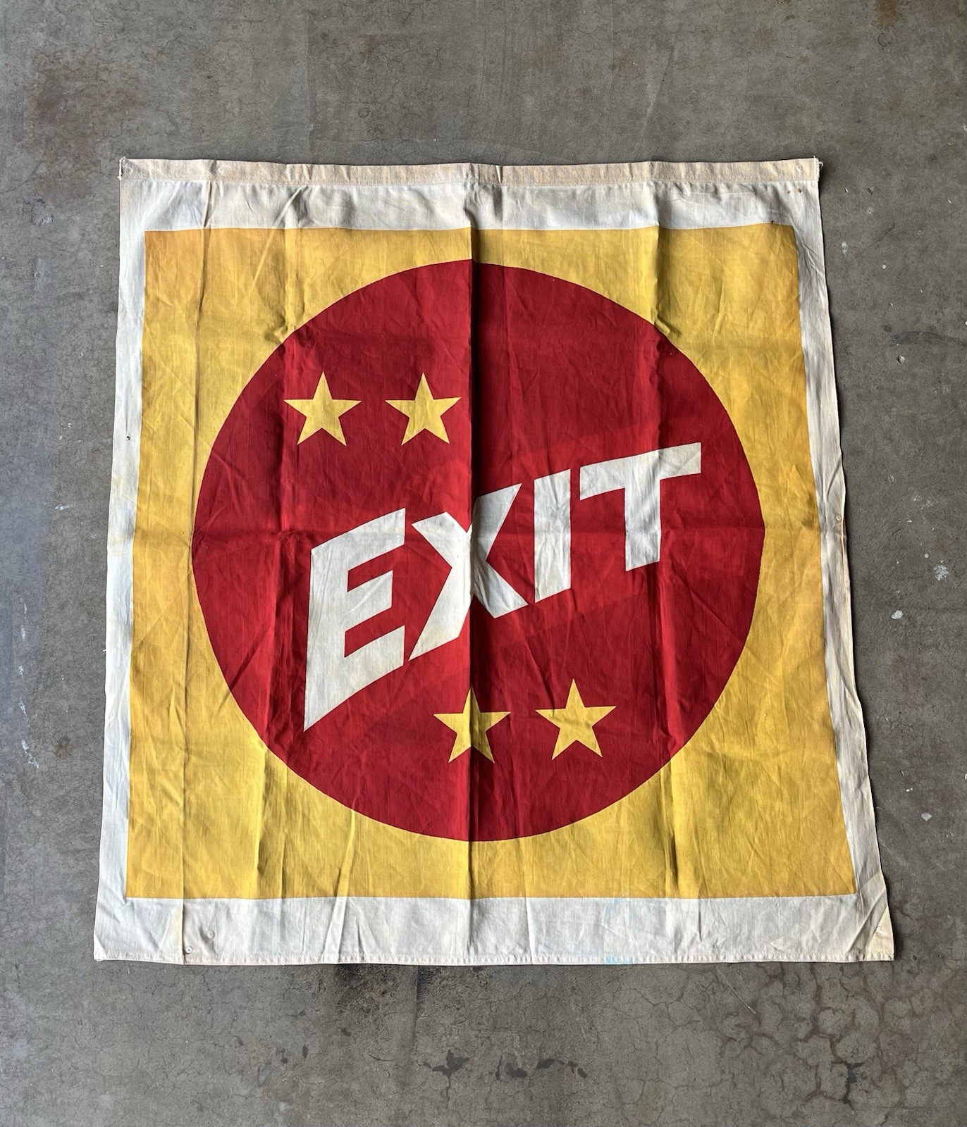 Vintage 1940’s? Canvas Exit Banner Carnival Event Advertising Decor
