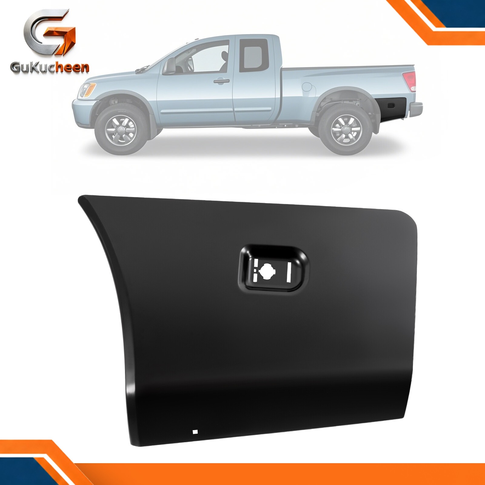 Rear Steel Outer Storage Bin Door For Nissan Titan 2004-2015  Primed Black
