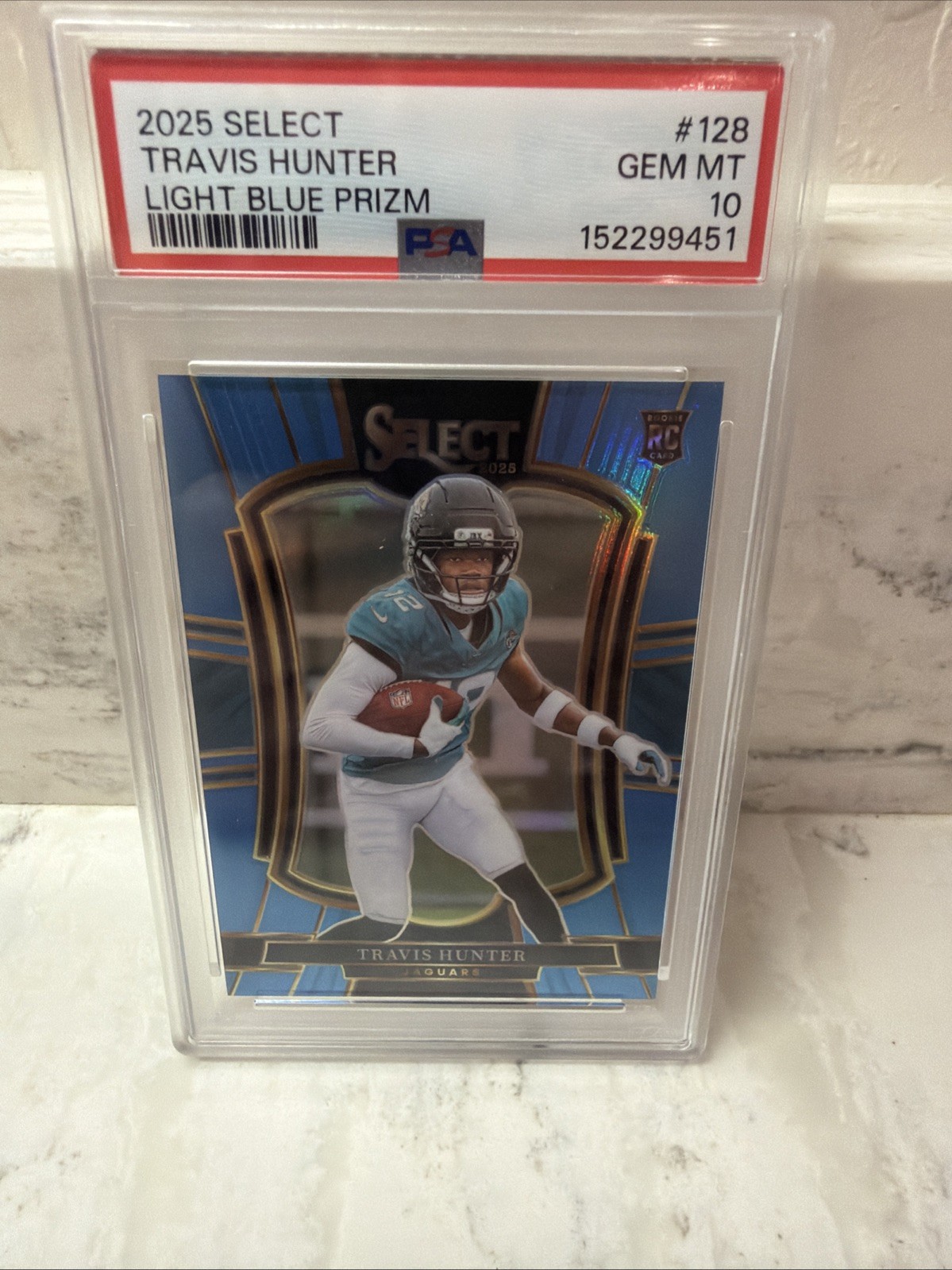 2025 Select Travis Hunter RC Light Blue /99 SP Jaguars Color Match PSA 10 2025 Select Travis Hunter RC Light Blue /99 SP Jaguars Color Match PSA 10