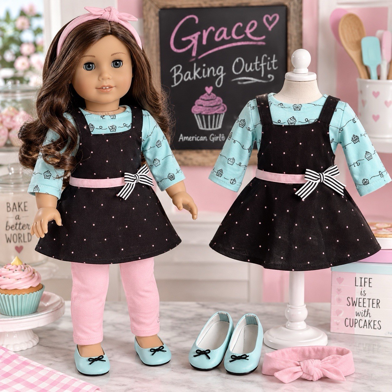 🎀 American Girl 🎀 2015 GOTY 🎀 Grace Thomas BAKING OUTFIT 🎀RETIRED