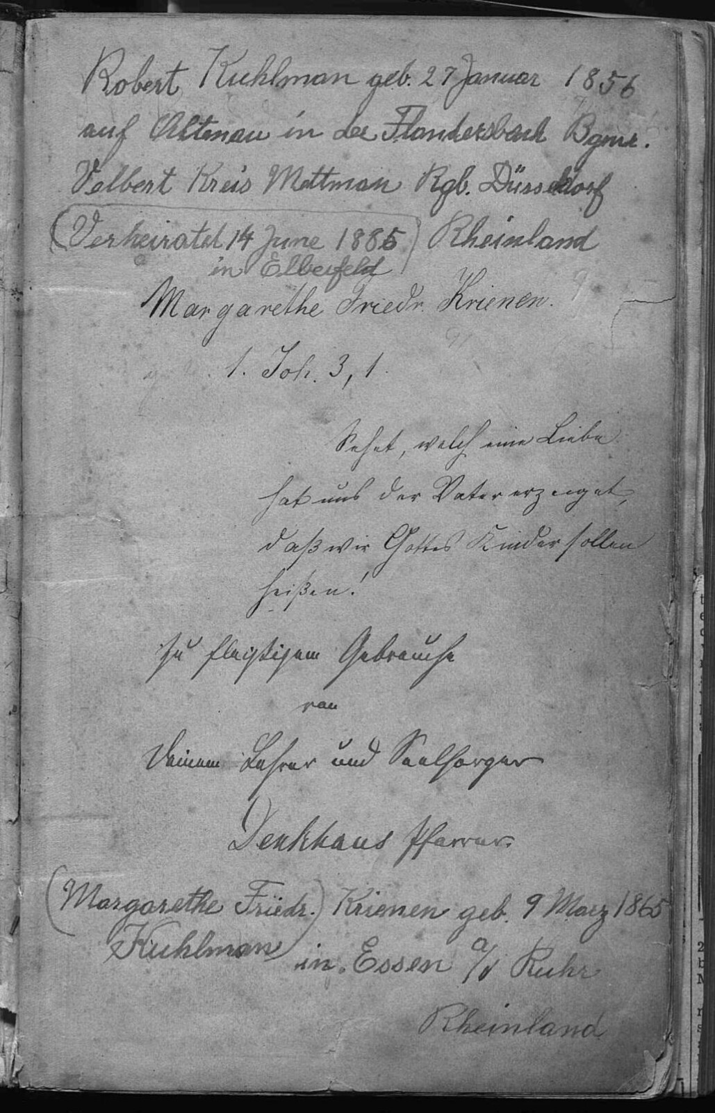 1879 Kuhlman and Krienen family Bible (Bible Rescue #041)