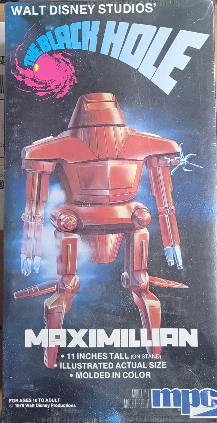 MPC The Black Hole Maximillian Robot Model Kit 11in Stand Molded Red 1979