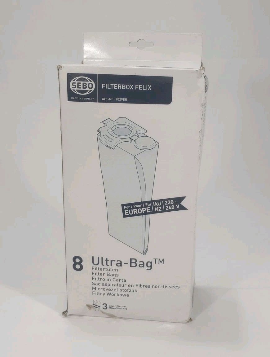 Sebo Filterbox Felix 7029ER Ultra-Bag Vacuum Filter 8 Bags Sebo Filterbox Felix 7029ER Ultra-Bag Vacuum Filter 8 Bags